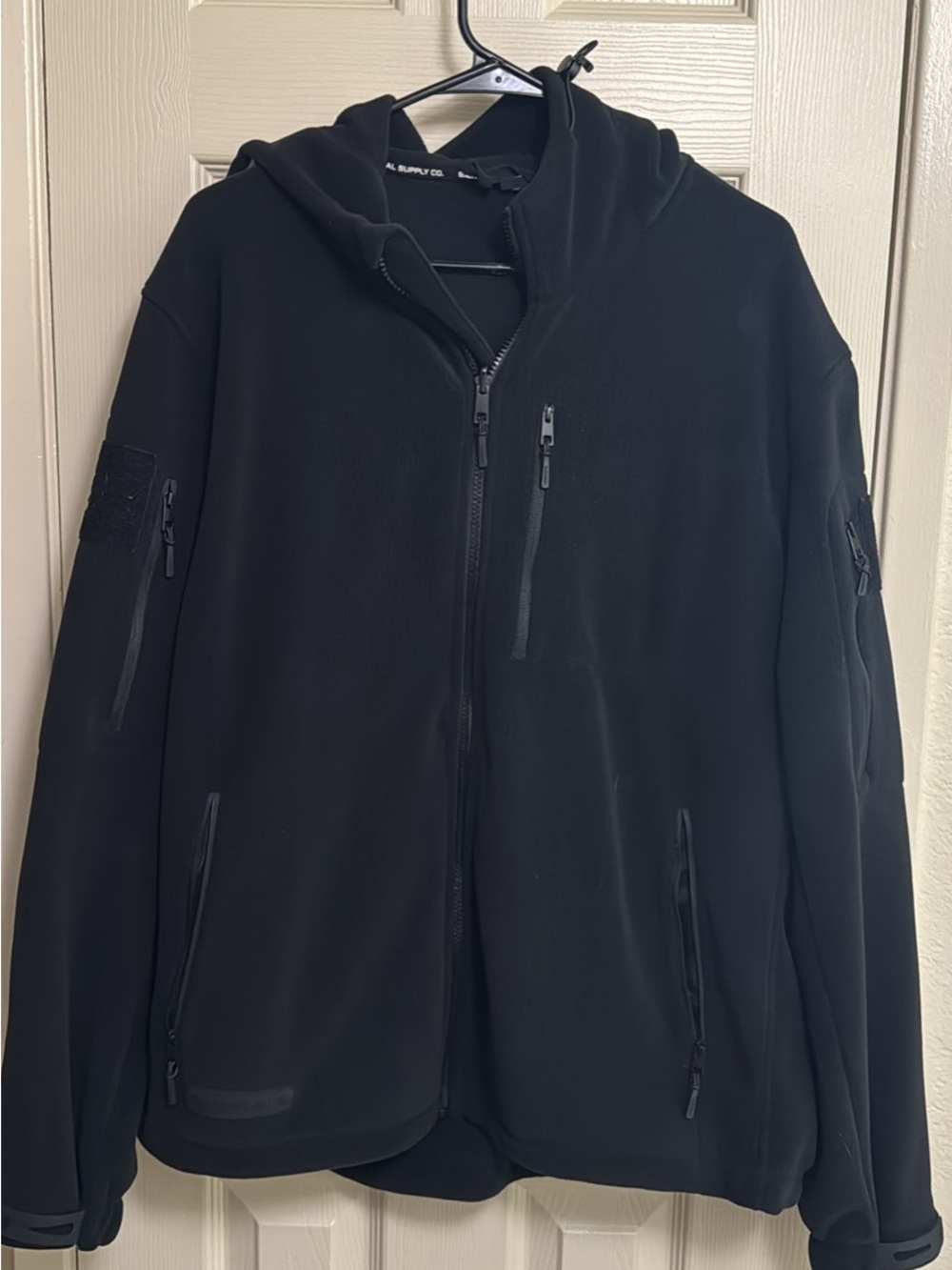 Men's Black Hooded Zip-Up Jacket - Tactical Softshell